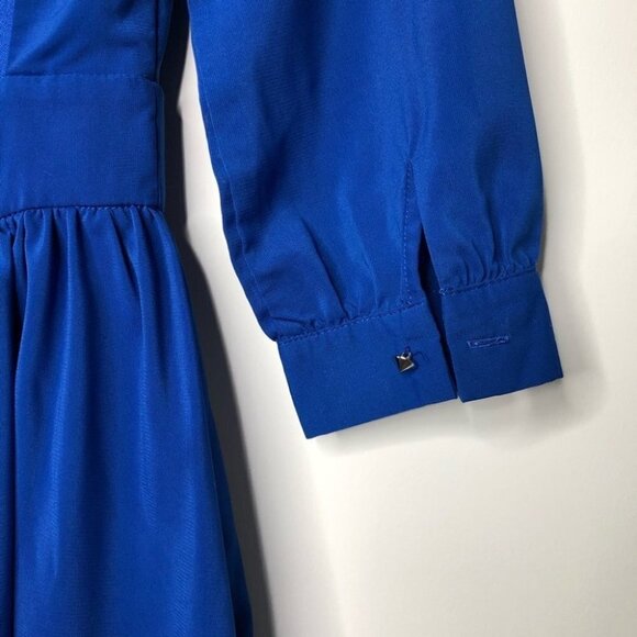 TOBI Sapphire Blue Low  Cut Long-Sleeve Dress Size Small - Picture 4 of 6